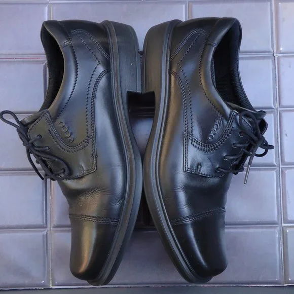 SIZE EU 44. ECCO Helsinki leather oxfords shoes. - Picture 7 of 16